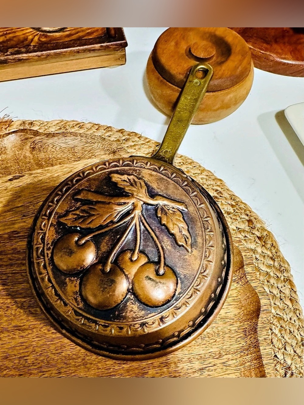 Vintage Cherry copper Embossed wall decor